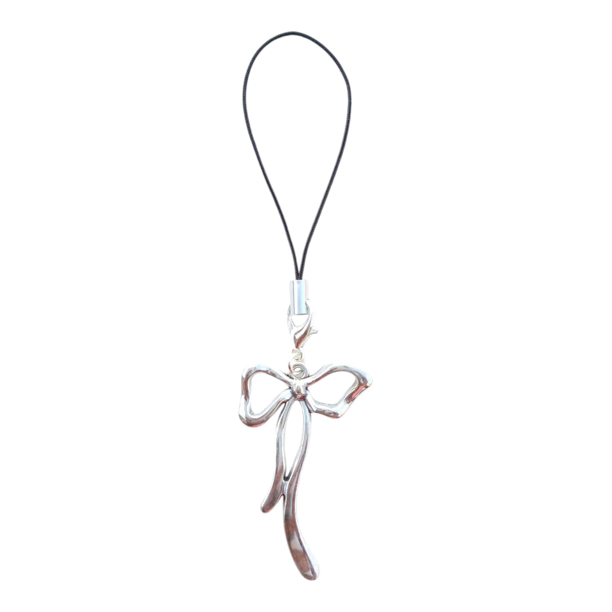 Elegant Silver Bow Phone Charm Long Ribbon Design Mobile Strap Pe | Adds a stylish decorative touch to phones, tablets, cameras, keychains, bags-image-33
