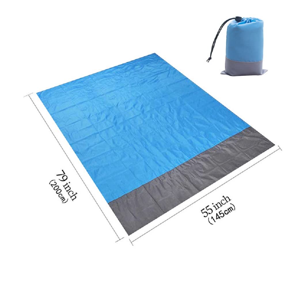 Coperta da Picnic Impermeabile 145 x 200cm Portatile Leggera Blu