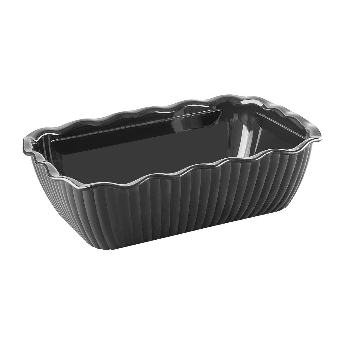 Olympia Kristallon SAN Plastic Medium Salad Crock 2Ltr, Black