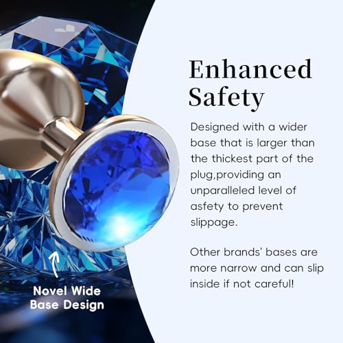 Image of Deluxe Metal Anal Plug, Graceful Waterdrop Contour with Lustrous Blue Gemstone Accent - Durable, Body-Safe & Aesthetically Pleasing for Elevated Intimate Experience