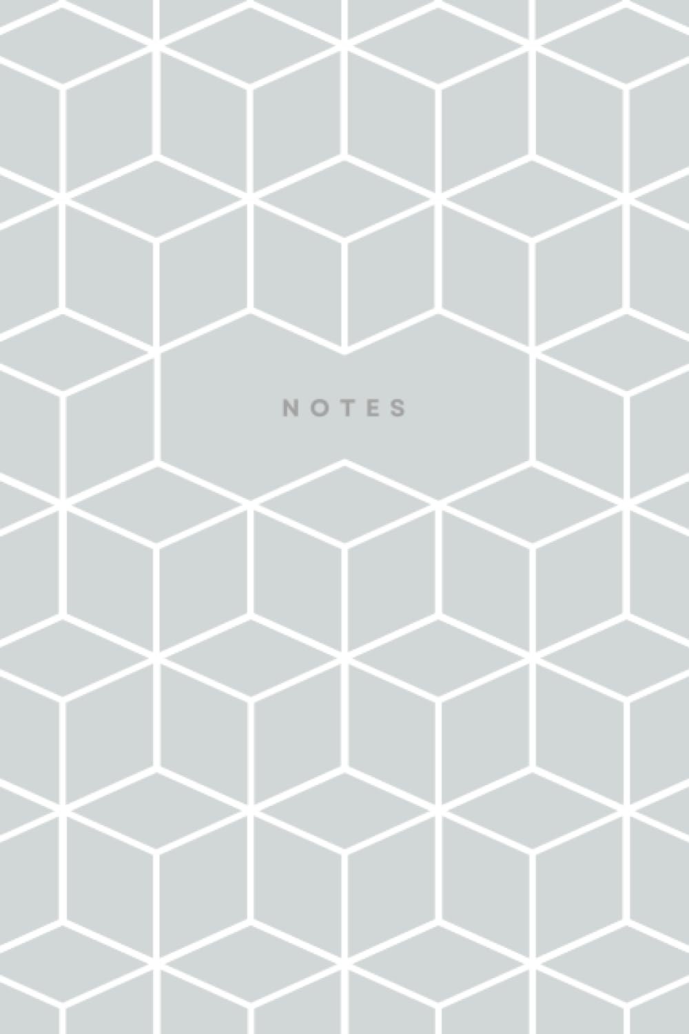 Geometric notebook: Cute Grey Pink Geometric Notebook | 150 Lined Pages | 9 x 6 inches | Paperback | Notepad Journal