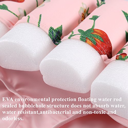 Wowelife Baby Float Suit with Arm Bands Toddler Floating Swimsuit with 8 Removable Buoyancy Sticks for Boys and Girls, 1-4 Years (Sweet Strawberry, L(Chest 24.5,Length 18.5inch)) - Thumbnail 2