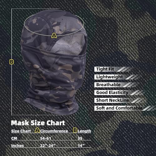 Image of Camo Balaclava Face Mask for Man and Women-Hunting,Skiing,Motorcycle Windproof,UV Protection&Military Training
