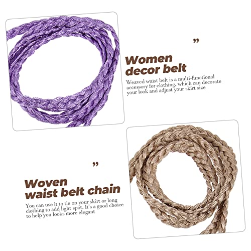 VALICLUD 5pcs Women Woven Waist Belts with Tassel Casual Decorative Waist Rope for Dresses Skirts Jeans Fashion Accessory in Multiple Colors4