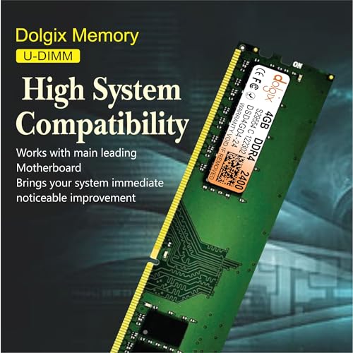 Image of Dolgix 4GB DDR4 | 2400MHz RAM | Desktop RAM | Desktop-Memory | CL-17| U-DIMM | Long-DIMM | PC4-19200 |1Rx8 Single Rank | 3 -Year Warranty- (Made in India)