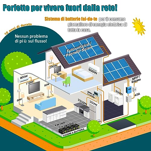 XZNY Batteria Litio 12V 100Ah LiFePO4 Batteria