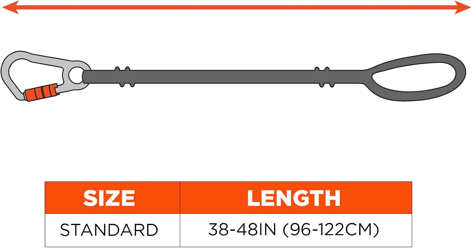 Ergodyne Squids 3104F(x) Tool Tethering Lanyard with Cinch Loop End, 10lbs