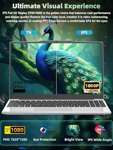 Image of 14 inch Laptop Computer, N5095 CPU,8GB DDR4 RAM(Up to 64GB Expansion),256GB NVMe SSD,FHD IPS Display,Win 11 Pro,Numeric Keypad,2.4 /5G WiFi,BT4.2,for Student and Business