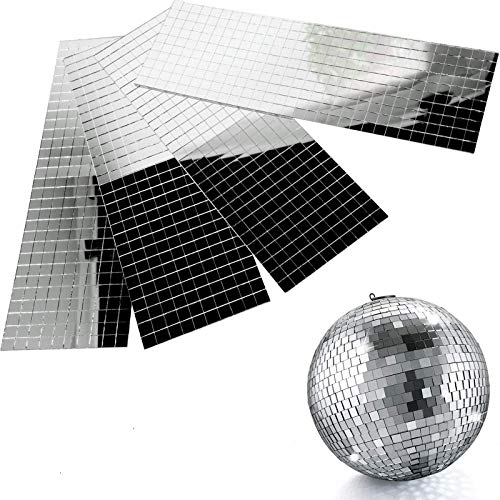 Self-Adhesive Mini Square Glass, Mirrors Mosaic Tiles Decorative Craft DIY Accessory (10 x 10 mm, 1200 Pieces)