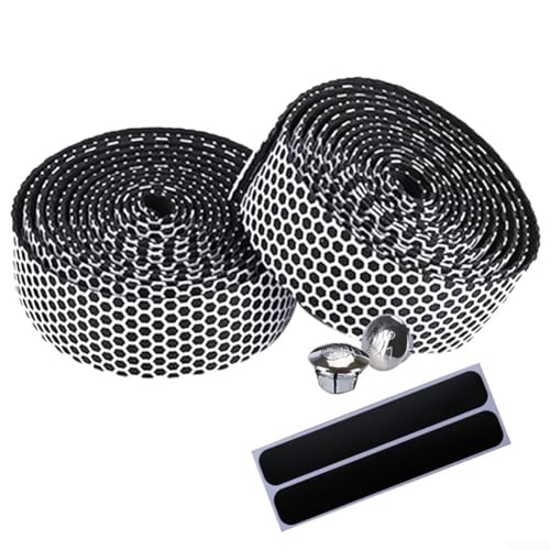 HEIBTENY Langlebiges, stoßfestes Lenkerband für Rennräder, inklusive Lenkerendstopfen (weiß)