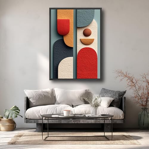 Toile géométrique abstraite déco murale moderne sans reflet affiche cadre 21x30 - 4