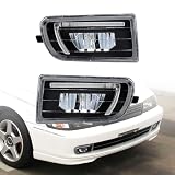 Anzios LED Fog Lights Assembly Compatible for 1993-1999 Toyota Corolla AE100 AE101 | Front Bumper Driving Lamps with DRL Function, 40W 12V IP67 Clear Lens | LH & RH Pair