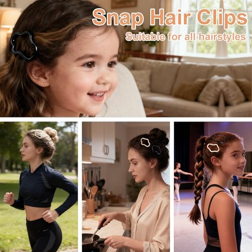 Pinzas para el cabello para mujer, pasadores de metal antideslizantes para peinados, 10 piezas de 2.7 pulgadas, accesorios para el cabello negro y caqui, Dgeclr miniatura 4