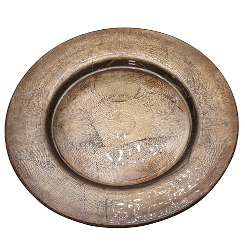 Gala&K | Caja de 6 bajoplatos de cristal | Colección LINEADO | Redondos | Ø 33,5 cm.