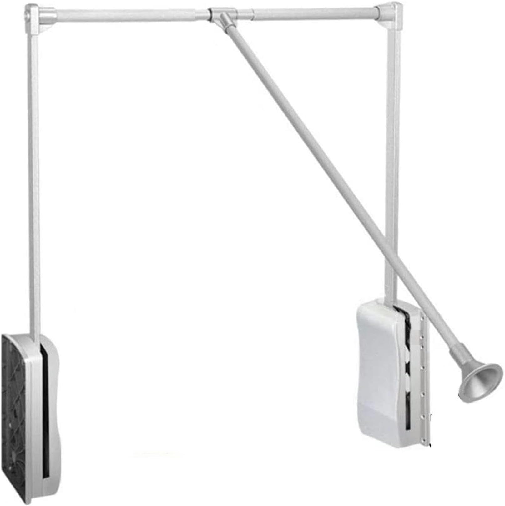 GTHTUHFD Pull Down Closet Rod, Lift Pull Down Hanger Rod, Adjustable Width Clothes Rack, Closet Hanger Rod For Hanging Clothes, Hanger Rail For Cabinet Soft Return,490-520Mm,900