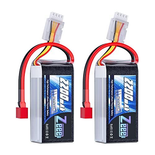 Zeee 3S Lipo Battery 2200mAh 11.1V 50C Shorty Pack Battery with T Connector for RC Car Truck Vehicles RC Boat RC Drone Airplane Quadcopter Helicopter FPV RC Hobby Models (2 Pack) by Zeee - Used condition - US$30.00
