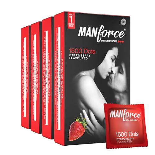 Image of Manforce 4 SET 40 PCS DOTTED STRAWBERRY CONDOM
