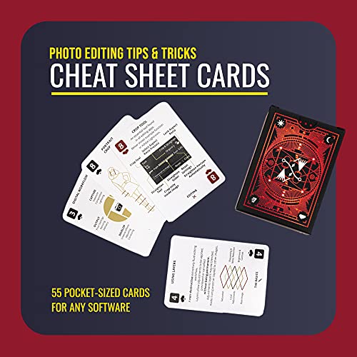 Travel9To5 The Photography Deck - Editing Photography Cheat Sheet Cards - Photography Editing Idea Cheat Cards - Essential Shooting Guide - Photography Tips Reference Card - Quick Tip Photo Cards #TOP1