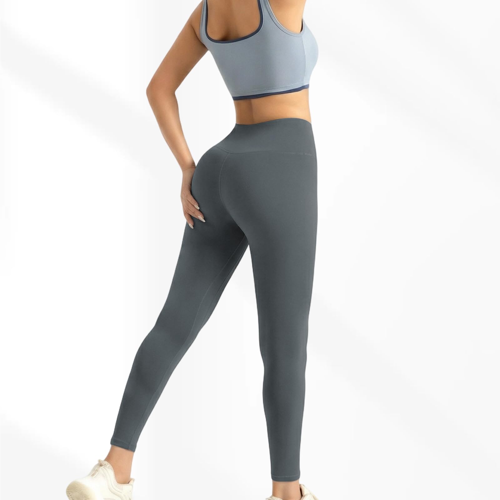 HYCOPROT Wysokie spodnie do jogi damskie miękkie jak masło elastyczne matowe kontrola brzucha legginsy rozciągliwe Creamlush skarpetki treningowe sportowe spodnie do biegania fitness siłownia moda na