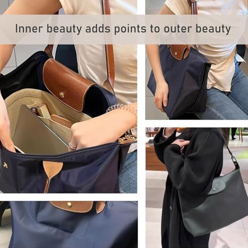 Organizer für Longchamp Tasche,Organizer für Longchamp Pliage L,Taschen Organizer für Longchamp L,Geldbörsen-Organizer für Longchamp,Filz Taschenorganizer mit mehreren Taschen,Handtaschen Organizer