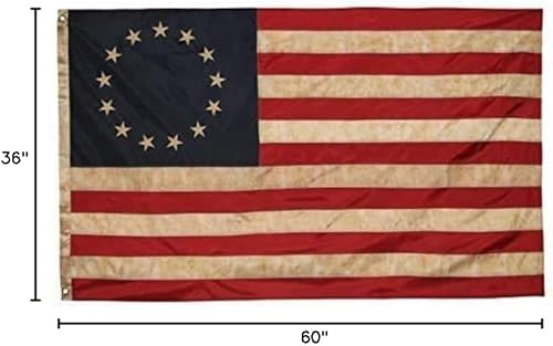 Miniatura 7 de Betsy Ross - Bandera bordada vintage, poliéster Oxford de alta calidad de 3 x 5 pies Founding Fathers Flags