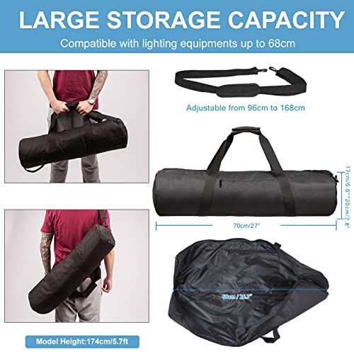 BOLLUMA Tripod Bag 27.6in Foam Padded, Photography Light Stand Carry Bag 70cm x 20cm, Adjustable Shoulder Strap - Image 3