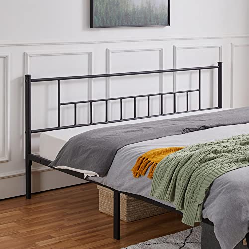 Topeakmart California King Size Metal Bed Frame, Platform Bed Frame With Headboard And Footboard/No Box Spring Needed/Steel Slat Support/Under Bed Storage/Black #TOP3
