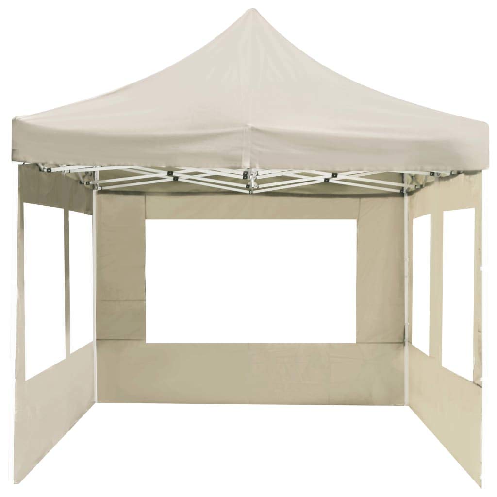 Gazebo Pieghevole 6x3m con Pareti Laterali Alluminio Crema | Ampio tendone parasole per feste in giardino ed eventi all'aperto, con pareti rimovibili e finestre trasparenti.