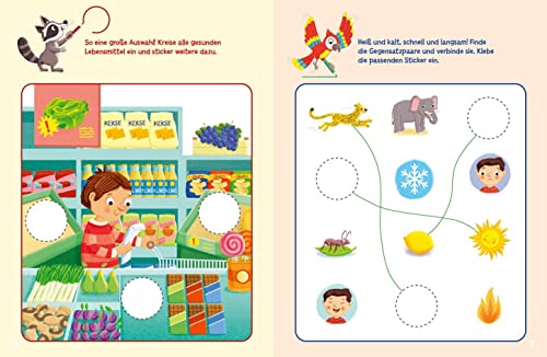 Sticker-Rätsel für Kindergarten-Kids. Logisches Denken / Unterschiede finden, Gegensätze erkennen, Sudokus, Suchbilder u.v.m / Rätselheft ab 4 Jahren: ... Kinder ab 4 Jahren (Spielen & Beschäftigen)