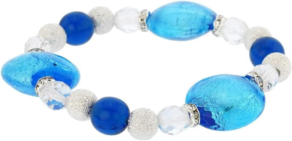 Glass Of Venice Murano Glass Magic Bracelet - Aqua Blue