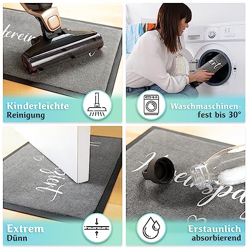 Bodenständig Hereinspaziert Fußmatte [Waschmaschinenfest] in 40x60cm - optimale Größe für die Haustür. Schmutzfangmatten innen, Welcome mat Spruch und Herz