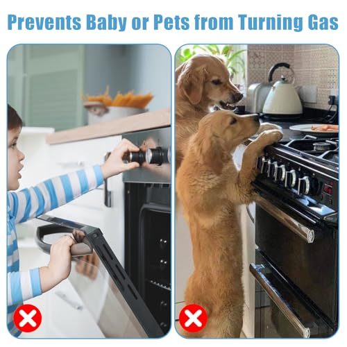 image for Ptwola 4 Pcs Gas Stove Knob Lock Baby Proof Oven Child Safety Locks Gu