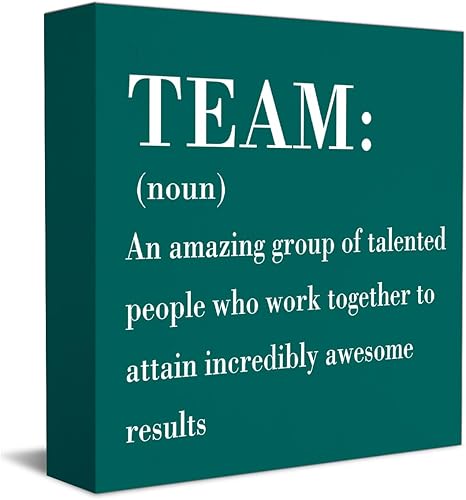 Miniatura 7 de HTBIG Letrero inspirador para decoración de oficina, decoración de escritorio, caja de madera rústica, negra, bloque de madera, placa para hogar