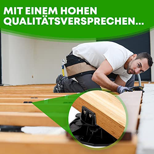 Höhenverstellbare Stelzlager von DeToWood für Terrassendielen