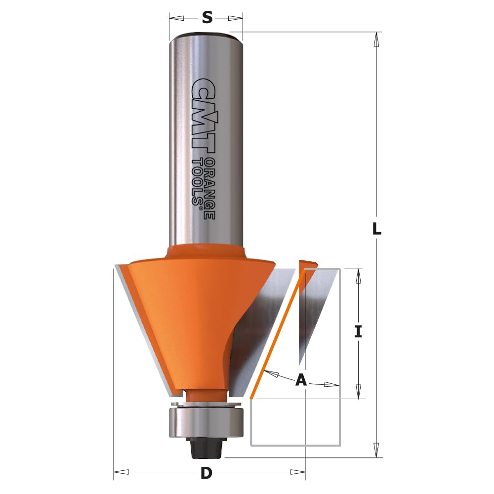 CMT Orange Tools 957,504,11-Fraise à Chanfreiner avec rodam. 11 12 degrés hm s d 21,5 Noir