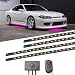 LEDGlow 4pc Pink Slimline LED Underbody Underglow Accent Neon Lighting Kit for Cars - Solid Color Illumination - Water Resistant, Low Profile Tubes - Included Power Switch Turns Lights On & Off