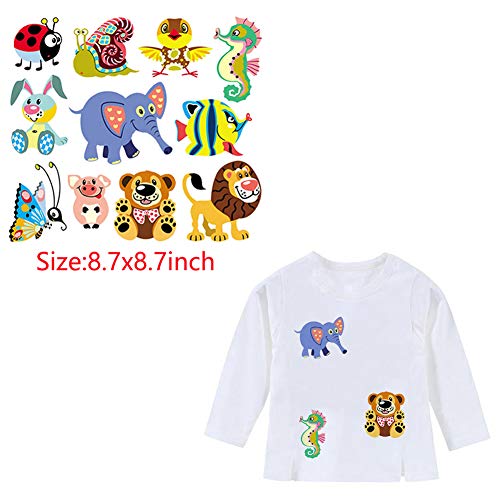 Iron On Patches For Kids,Assorted Dinosaur Animal Car Iron On Transfer Stickers,Diy Iron Applique Patches For Clothes Backpacks Clothing T-Shirt Jacket (4 Pcs) #TOP2
