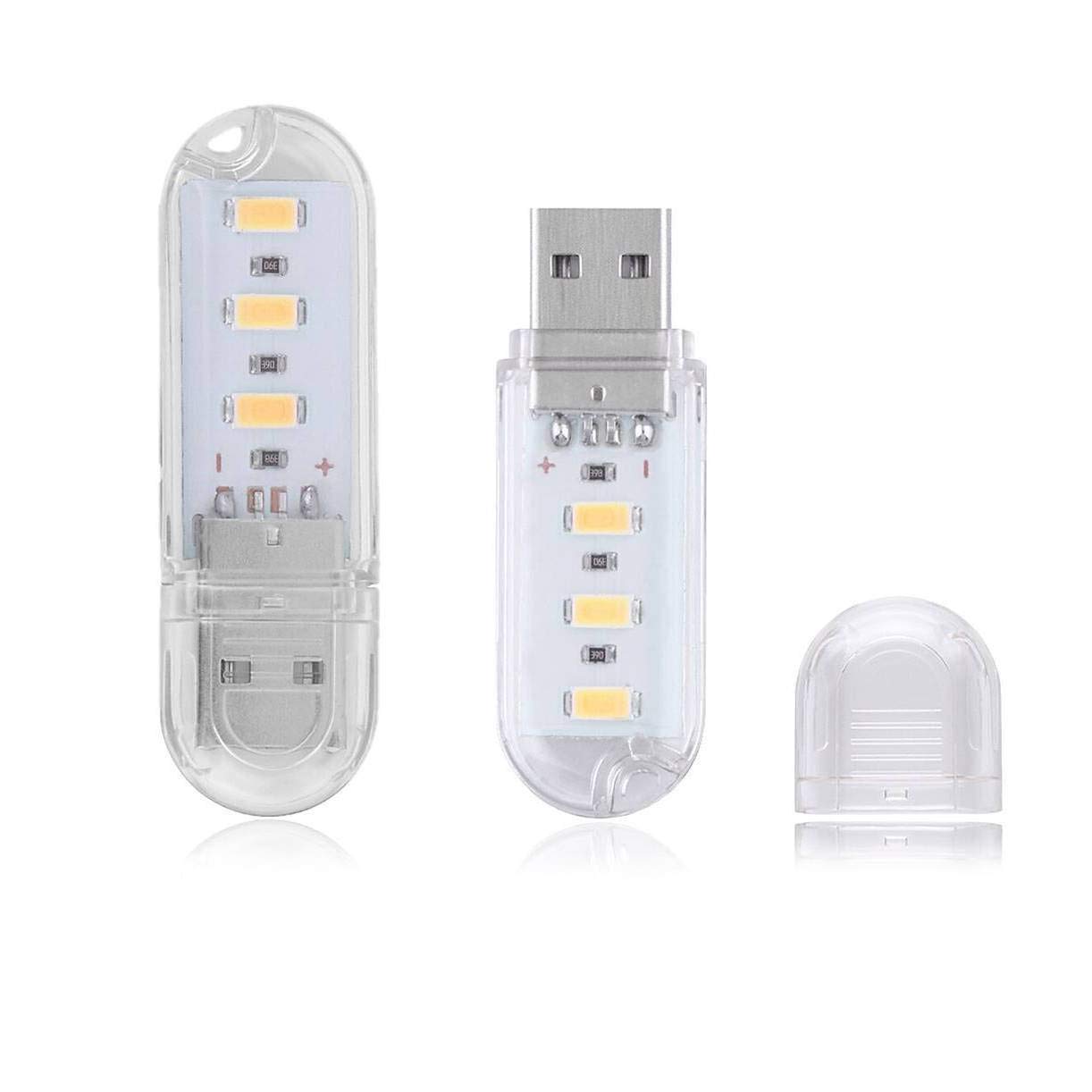 Efillooc USB Mini LED Book Light Night Lamp USB Powered (3 LED 2Pcs, Cool Light) (B081L7JYLY) Amazon Price History, Amazon Price Tracker