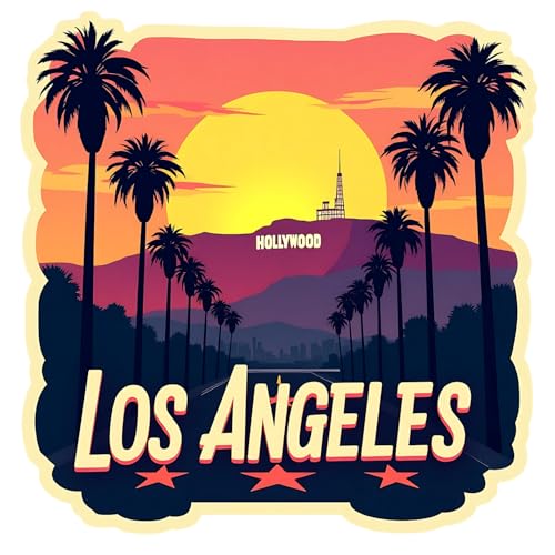 Image of Naxon Los Angeles City Theme Souvenir Wooden Fridge Magnet - 3x3 Inch Stylish Refrigerator Magnet for Kitchen & Home Decor | Travel Souvenir Gift from USA | Fridge Decoration Magnet | Pack of 1