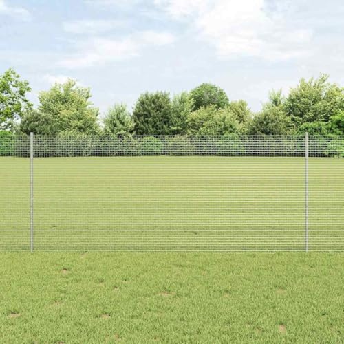 Wetterfester Zaun aus Stahl, 1 x 25 m, silber, ideal fuer Garteneinzaeunung und Terrasse