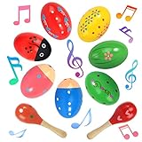 ostereier kochen 【Perfekte Größe】Die Größe ist, dass jedes Maracas-Ei etwa 7 cm lang und etwa 5 cm im Durchmesser ist, was etwas größer als gewöhnliche Eier ist und für die kleinen Hände des Babys zum Schütteln geeignet ist. Die Oberfläche des Percussion-Schaukeleis ist glatt und verletzt die Hände Ihres Babys nicht.