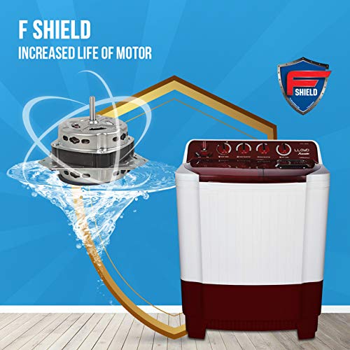 Image of Havells-Lloyd 8.5 Kg 5 Star Semi Automatic Top Load Washing Machine (LWMS85RK2 Red, F Shield Motor)