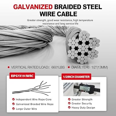 YATOINTO 4 Leg Bridle Wire Rope Slings 15T, 1/2x5' Large Lifting Cable Sling Rope, 6610lb Vertical Rated, Eye Hooks with Safety Latches, Heavy Duty Rigging Cable with Sling Hooks for Lifting & Towing