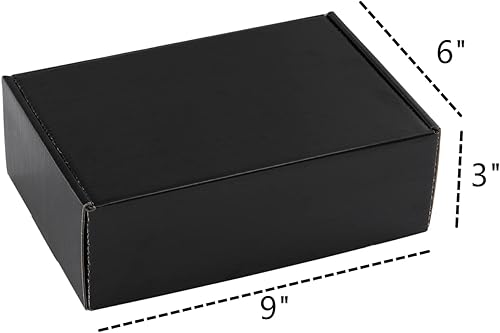 Miniatura 2 de Dicunoy Paquete de 30 cajas de cartón, cajas de envío pequeñas de 9 x 6 x 3 pulgadas, caja de cartón corrugado negro para correo de literatura de