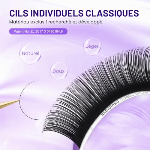 NAGARAKU Cils Classiques 0.07mm D 7-15mm Mix Noir Volume ou 1:1 16 Rows – vue 2