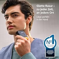 Philips Rasierer Series 500 - kompakter Elektrorasierer für Herren, 3D-Scherkopf, elektrischer Nass- und Trockenrasierer, Reiseetui, Reisesperre, magnetische Kappe, Modell S595/05 – Ansicht 2
