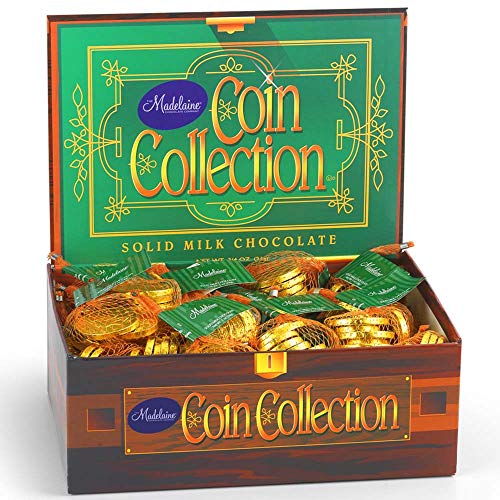Bulk Chocolate Coins Wrapped In Gold Foil - 48 Mesh bags - 336 Coins - Gourmet Milk Chocolate Candy for Kids - Large and Medium Size Coins - 48oz