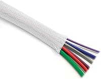 Vista 61 de Bettomshin 1Pc 16.4Ft(5m) Cable Management Sleeve, 5/16"(8mm) Width PET Red Cord Protector, Wire Loom Tube Insulated Split Sleeving for USB Cable