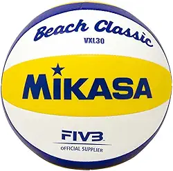 MIKASA , Bola De Vôlei Praia Vxl30 Unissex, Azul/Branco/Amarelo (Blue/White/Red), 5