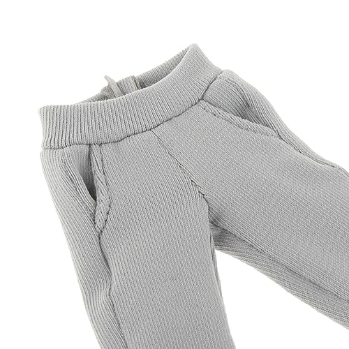 3Pcs 1/12 Scale Hoodie Pants and Vest, Handmade Doll Clothes, Miniature Clothing Costume for 6in Doll Model, Female Action Figures Accessory, Gray